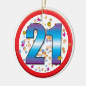 21. Geburtstag v2 Keramikornament (Links)