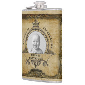 21. Geburtstag Vintage Retro Rustikal Monogramm Fo Flachmann (Links)