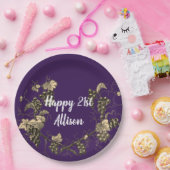 21. Geburtstag Vintage Traubenskizze Pappteller (Party)