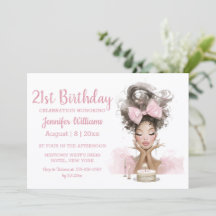 21. Geburtstag Wasserfarbe rosa Kleid stilvolle Pa