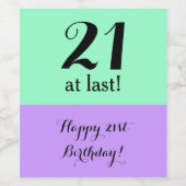 21. Geburtstag Weinetikett (Einzelnes Label)