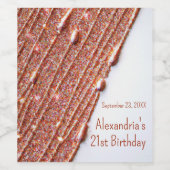 21. Geburtstag Weinetiketten Rose Gold Glitzer Tro Weinetikett (Einzelnes Label)