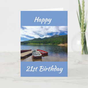 **21. GEBURTSTAG** WISHES LAKE STIL KARTE