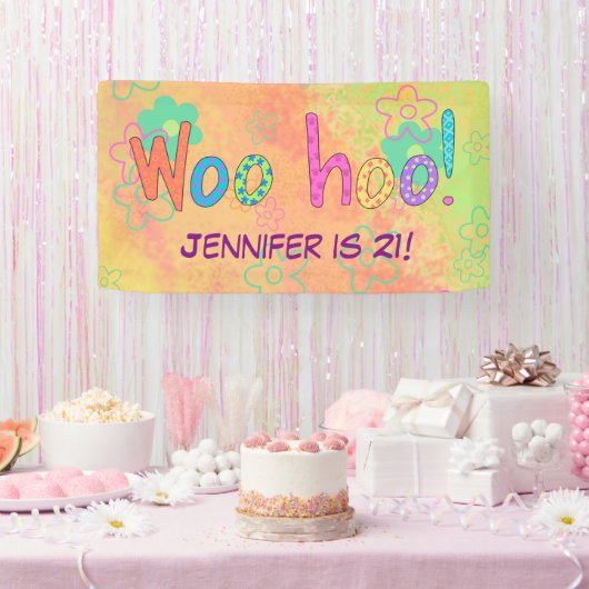 21. Geburtstag WooHoo Name Personalisierter Banner (Party)