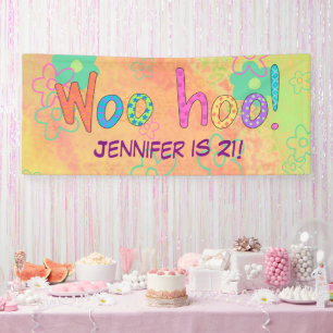 21. Geburtstag WooHoo Name Personalisierter Banner