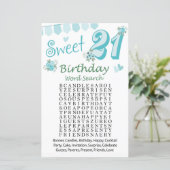 21. Geburtstag Word Search Game (Stehend Vorderseite)