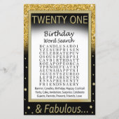 21. Geburtstag Word Search Game (Vorderseite)