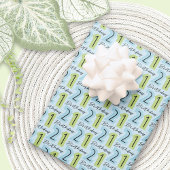 21. Geburtstag Zahlen Grün Blau Geschenkpapier Set