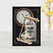 21. Geburtstag - Zeitfliegen Karte (Gelbe Blume)