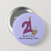 21. Geburtstags-Bier (kundengerecht) Button (Vorne & Hinten)