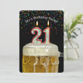 21. Geburtstags-Bier-Party Einladung (Stehend Vorderseite)