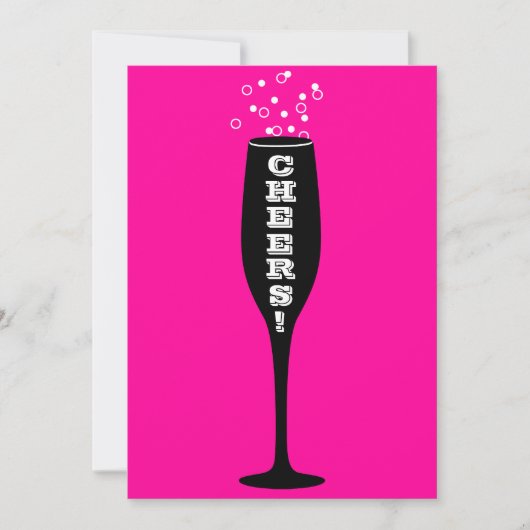 21. Geburtstags-Einladung - Champagne-Beifall! Einladung (Vorderseite)