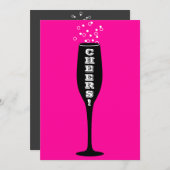 21. Geburtstags-Einladung - Champagne-Beifall! Einladung (Vorne/Hinten)