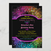 21. Geburtstags-Einladung Party, Disco Party, Gats Einladung (Vorne/Hinten)