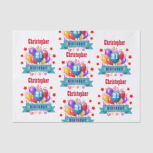 21. Geburtstags-festliche bunte Ballone C01AZ Seidenpapier