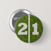 21. Geburtstags-Fußball-Yard-Knopf Button (Vorne & Hinten)