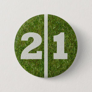 21. Geburtstags-Fußball-Yard-Knopf Button