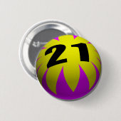 21. Geburtstags-Geschenke, Wasserball 21! Button (Vorne & Hinten)