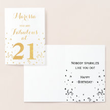 21. Geburtstags Gold Foil Sie sind fabelhaft bei 2