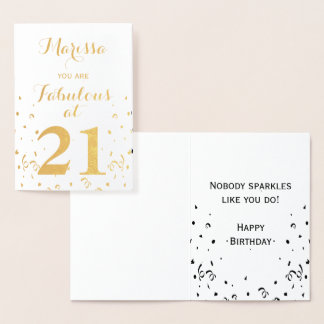 21. Geburtstags Gold Foil Sie sind fabelhaft bei 2 Folienkarte