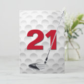 21. Geburtstags Golf Theme Party Einladung (Stehend Vorderseite)