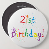 "21. Geburtstags-" großer Knopf Button (Vorne & Hinten)
