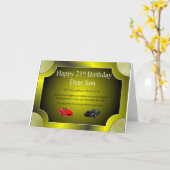 21. Geburtstags-Karte (Sohn) Karte (Gelbe Blume)