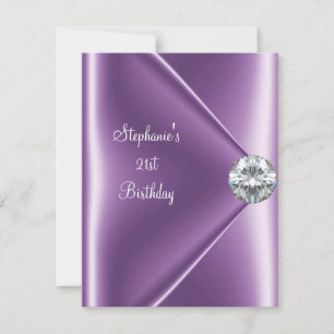 21. Geburtstags-Lila-Mauve-Diamant-Juwel 2 Einladung