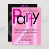 21. Geburtstags-Party Einladung (Vorne/Hinten)
