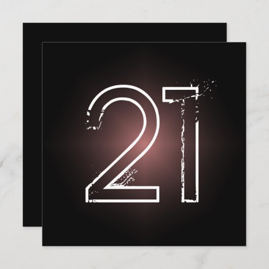 21. Geburtstags-Party Einladung (Vorne/Hinten)