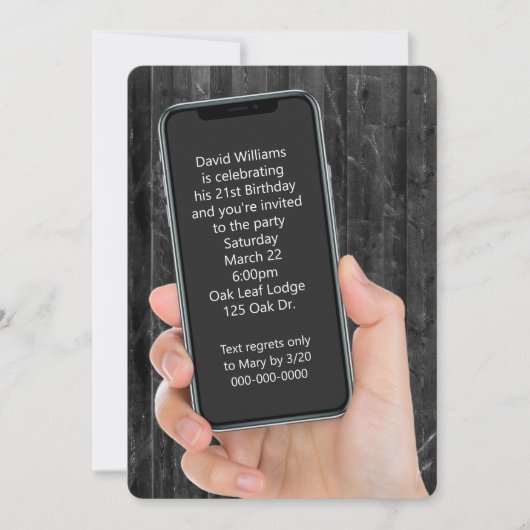 21. Geburtstags-Party Einladung (Vorderseite)