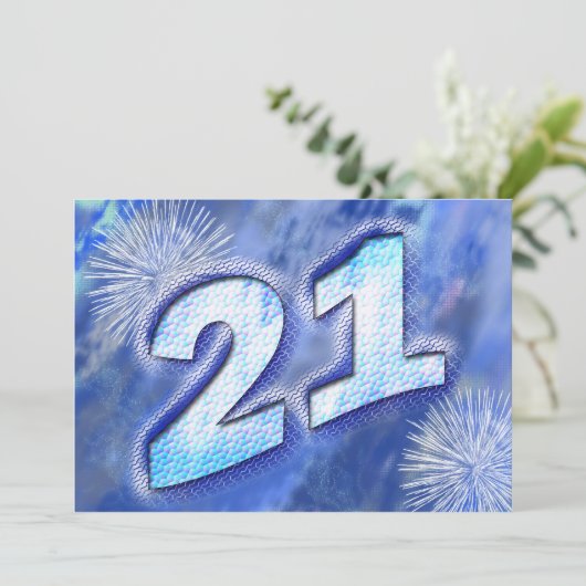 21. Geburtstags-Party Einladung (Stehend Vorderseite)