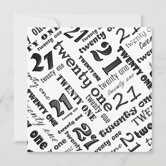 21. Geburtstags-Party Einladung (Vorderseite)