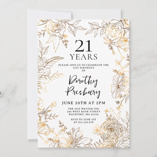 21. Geburtstags-Party Einladung (Vorderseite)