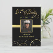 21. Geburtstags-Party Einladung - Foto optional (Stehend Vorderseite)