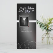 21. Geburtstags-Party Einladungen - mit Monogramm (Stehend Vorderseite)