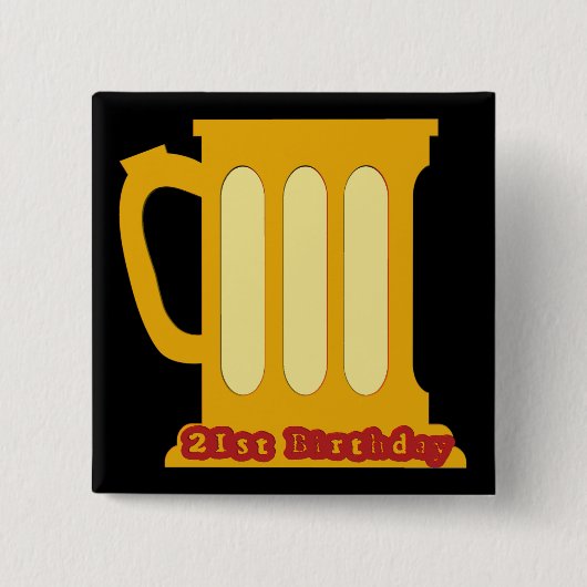 21. Geburtstags-Party-Knopf Button (Vorderseite)