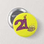 21. Geburtstags-Party-Knopf Button (Vorne & Hinten)