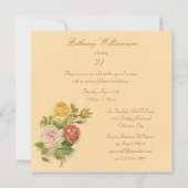 21. Geburtstags-Partychic-Vintage Rosen Einladung (Rückseite)