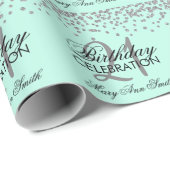 21. Geburtstags-silberne Geschenkpapier (Rolleneckpunkt)