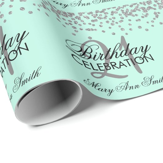 21. Geburtstags-silberne Geschenkpapier (Rolleneckpunkt)