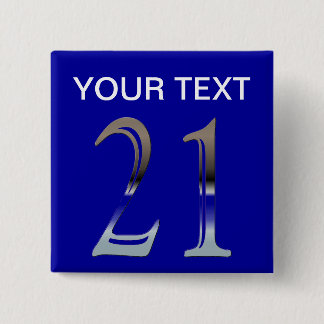 21. Geburtstags-silberne Zahl 21 Button