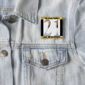 21. Geburtstags-silberne Zahl 21 Button (Beispiel)