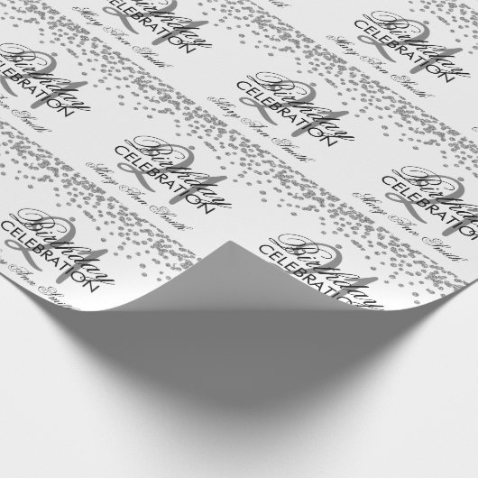21. Geburtstags-silbernes Geschenkpapier (Ecke)