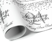 21. Geburtstags-silbernes Geschenkpapier (Rolleneckpunkt)
