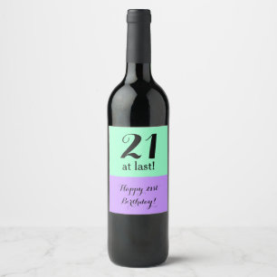 21. Geburtstags-Wein-Aufkleber-Geschenk Weinetikett