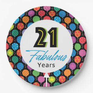 21. Geburtstagsballons Pappteller
