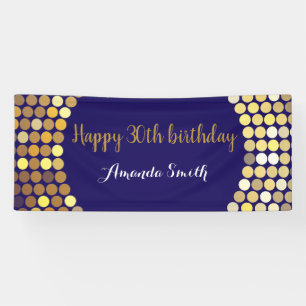 21. Geburtstagsbanner Navy Blue Gold Glitzer Banner
