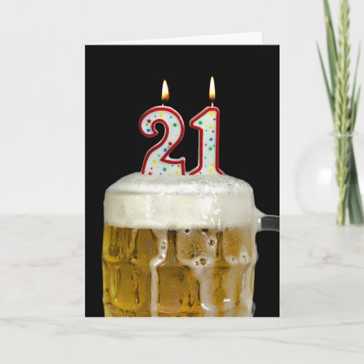 21. Geburtstagsbier Karte (Vorderseite)
