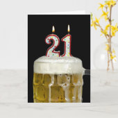 21. Geburtstagsbier Karte (Gelbe Blume)